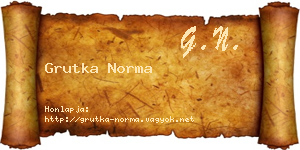 Grutka Norma névjegykártya